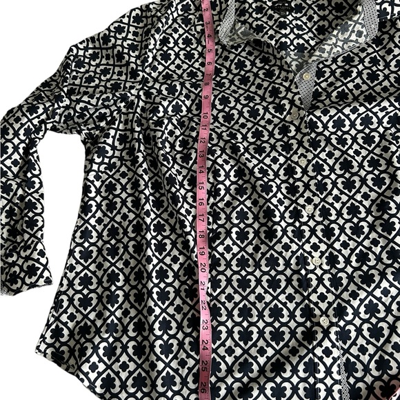 Talbots Plus 24W patterned, no iron button down black & white blouse (NWOT) - Picture 12 of 14